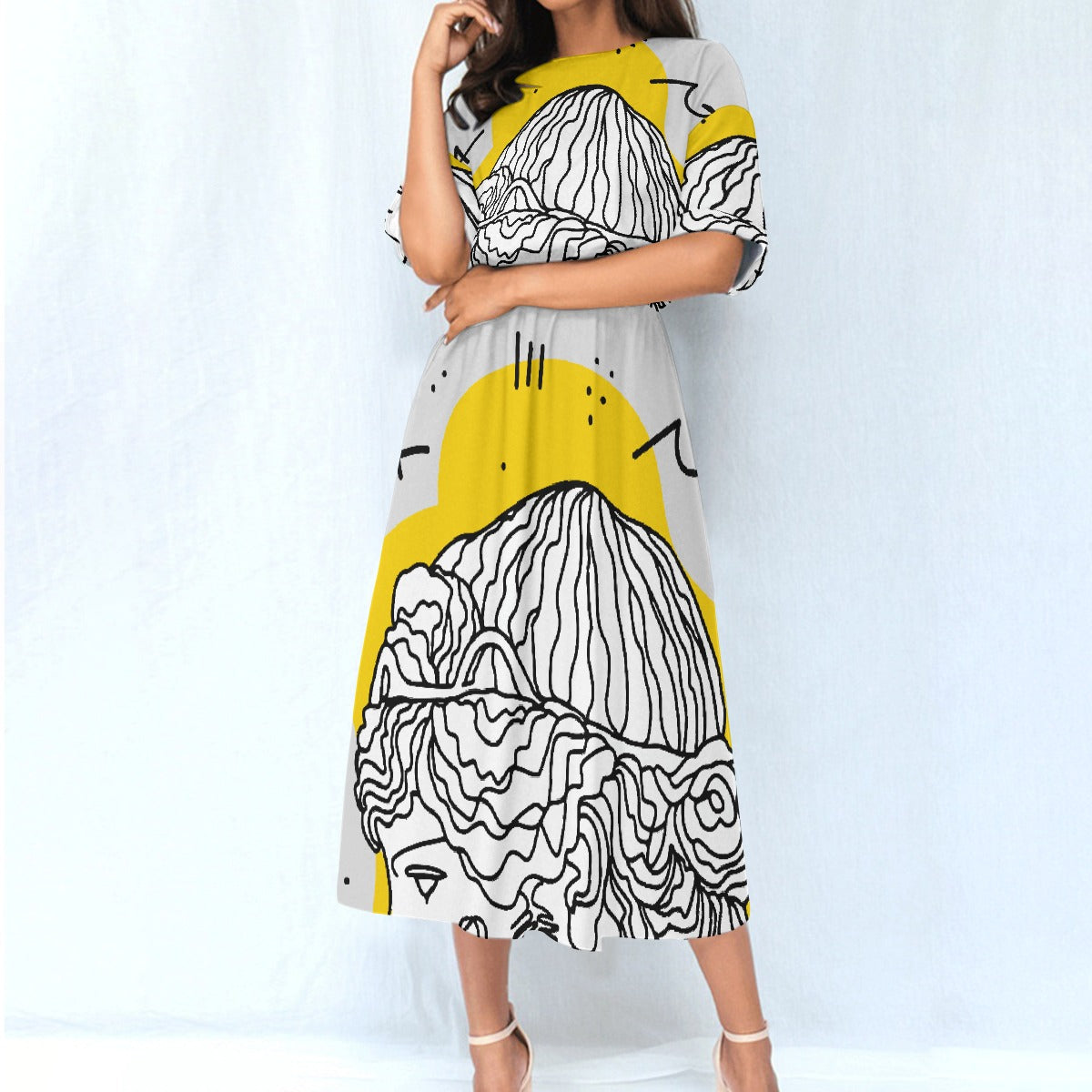 All-Over Print Women's Elastic Waist Dress