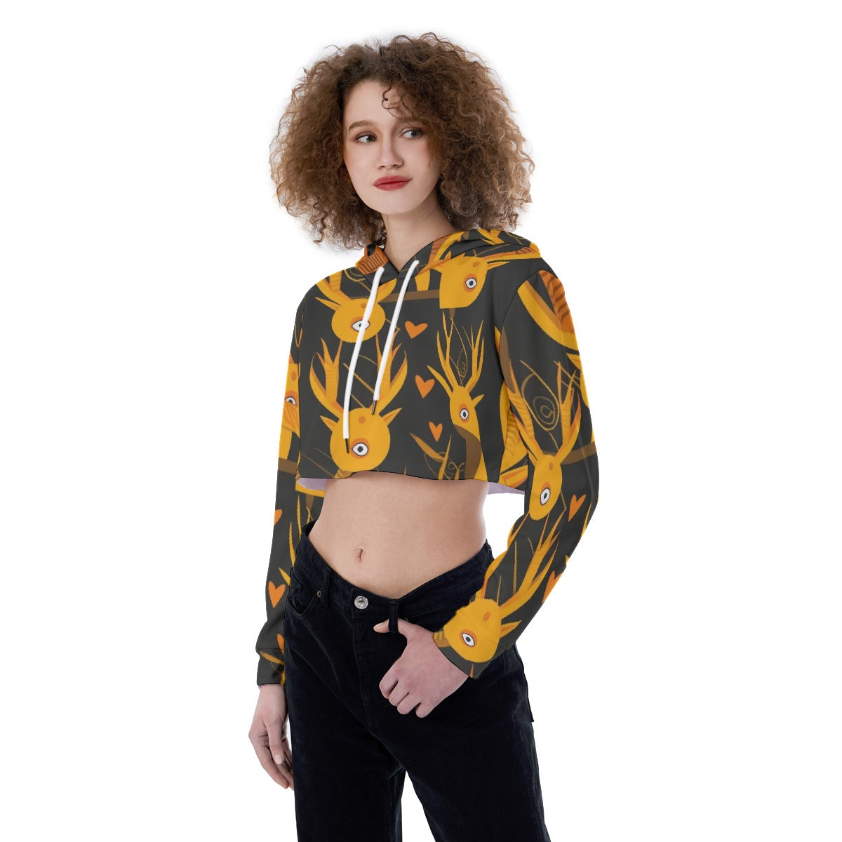 All-Over Print Women's Crop Top Hoodie