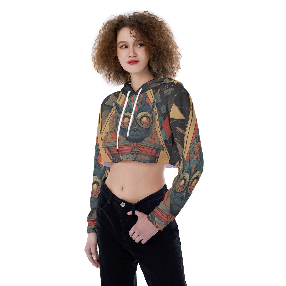 All-Over Print Women's Crop Top Hoodie