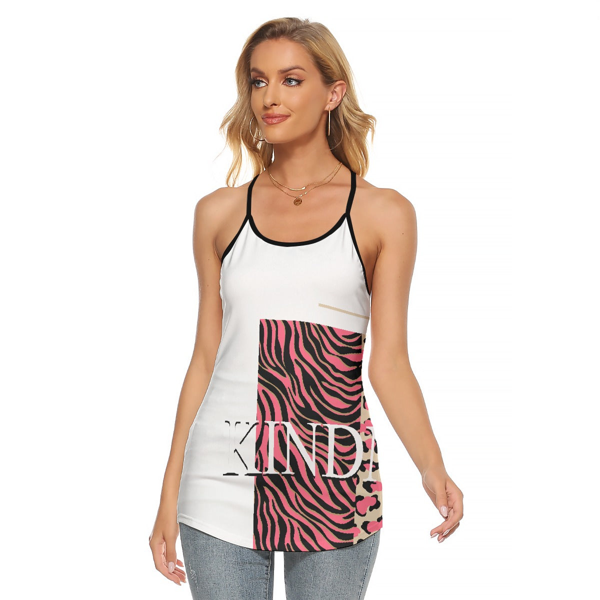 All-Over Print Women's Criss-Cross Open Back Tank Top