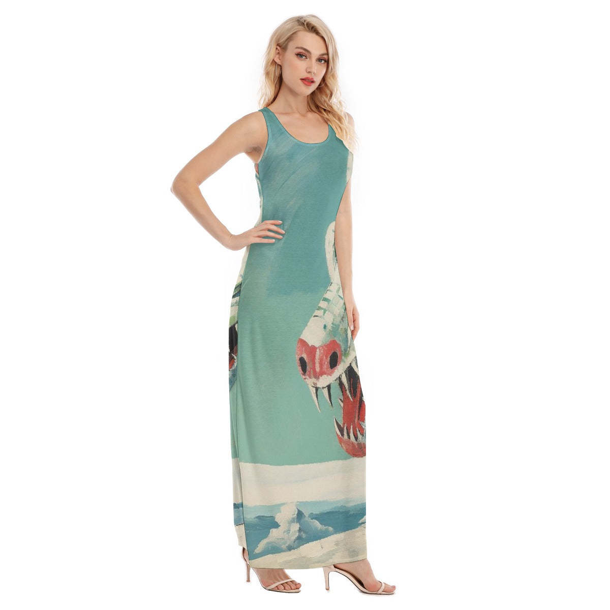 All-Over Print Women's Vest Dress | Length To Ankle