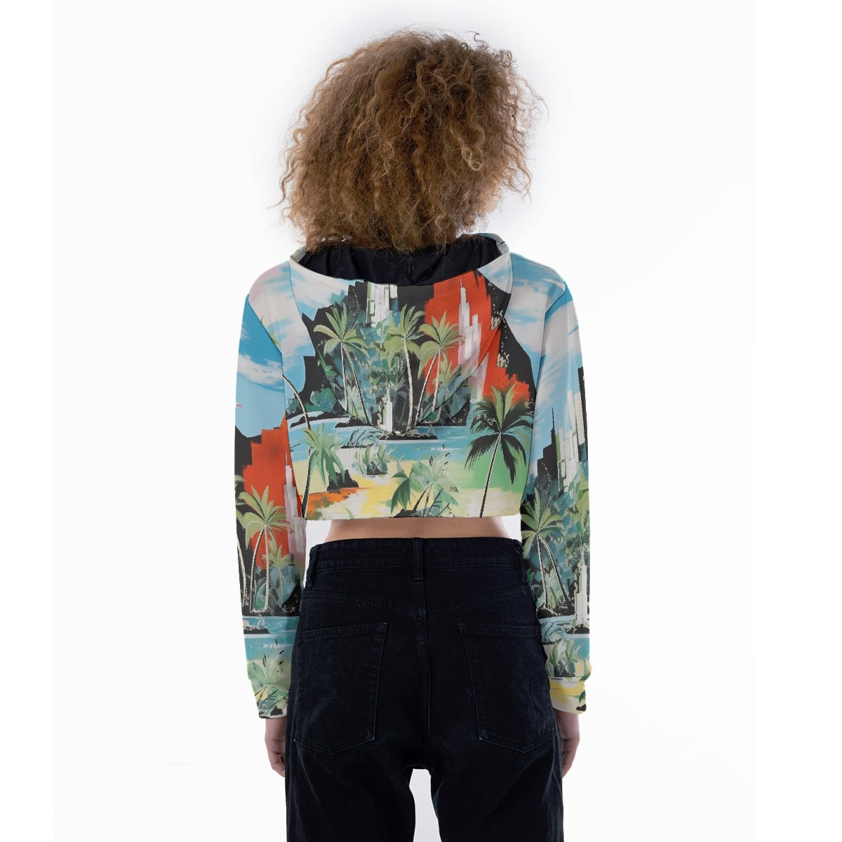 All-Over Print Women's Crop Top Hoodie