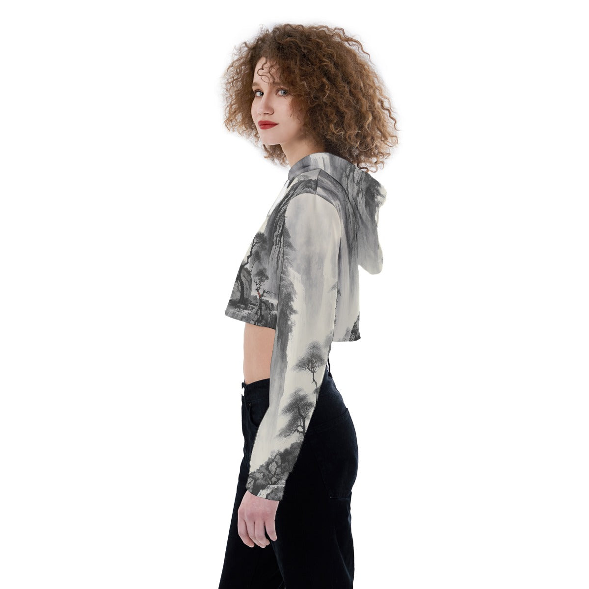 All-Over Print Women's Crop Top Hoodie