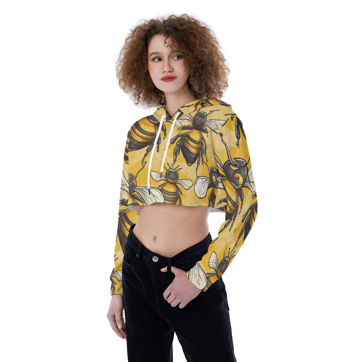 All-Over Print Women's Crop Top Hoodie
