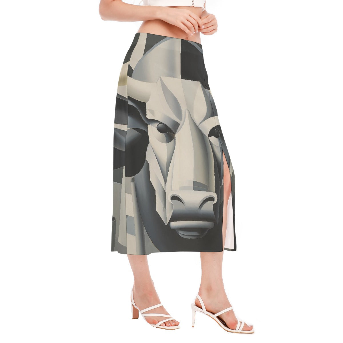 All-Over Print Women's High Slit Long Skirt