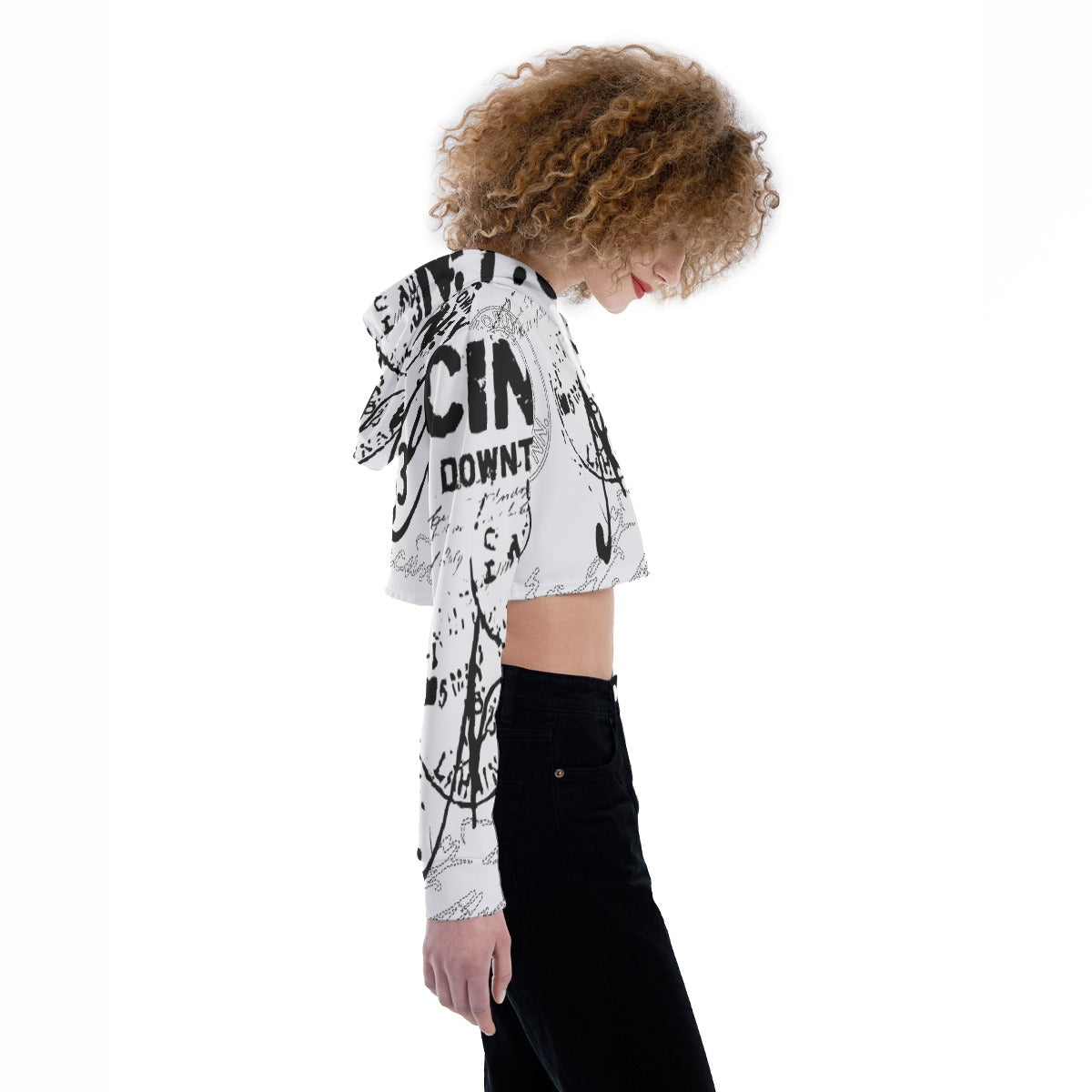 All-Over Print Women's Crop Top Hoodie