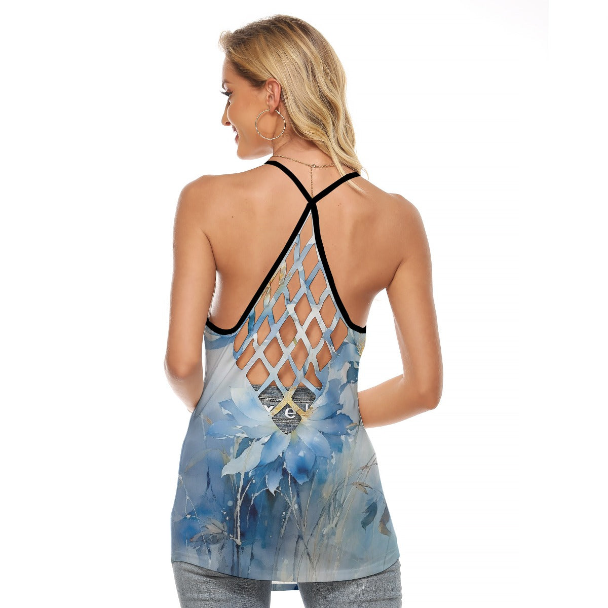 All-Over Print Women's Criss-Cross Open Back Tank Top