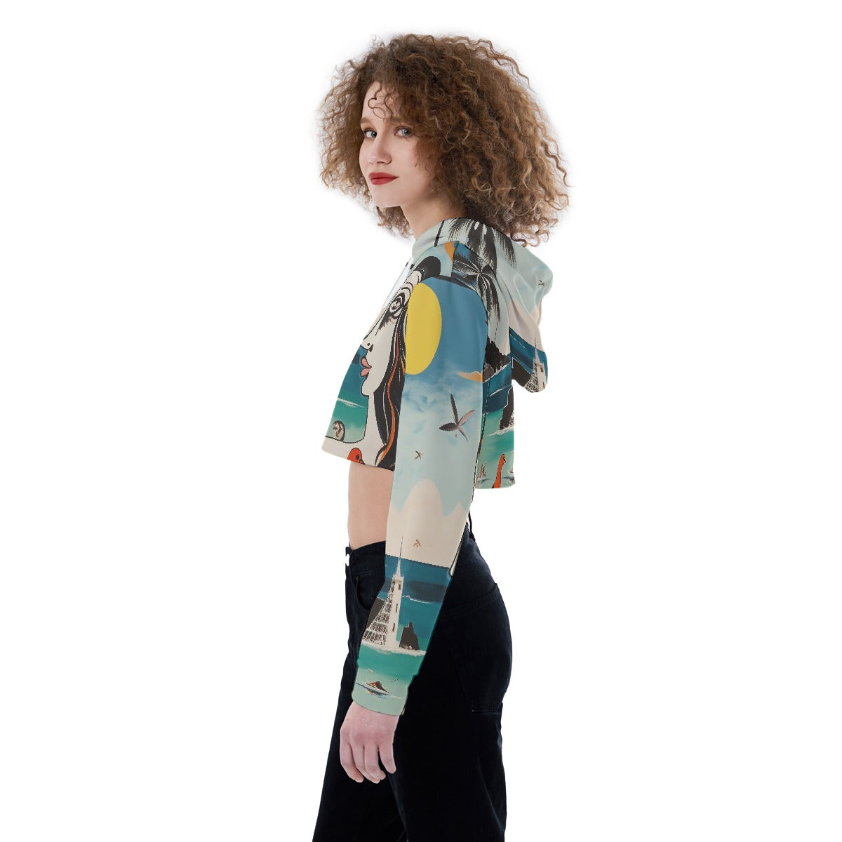 All-Over Print Women's Crop Top Hoodie