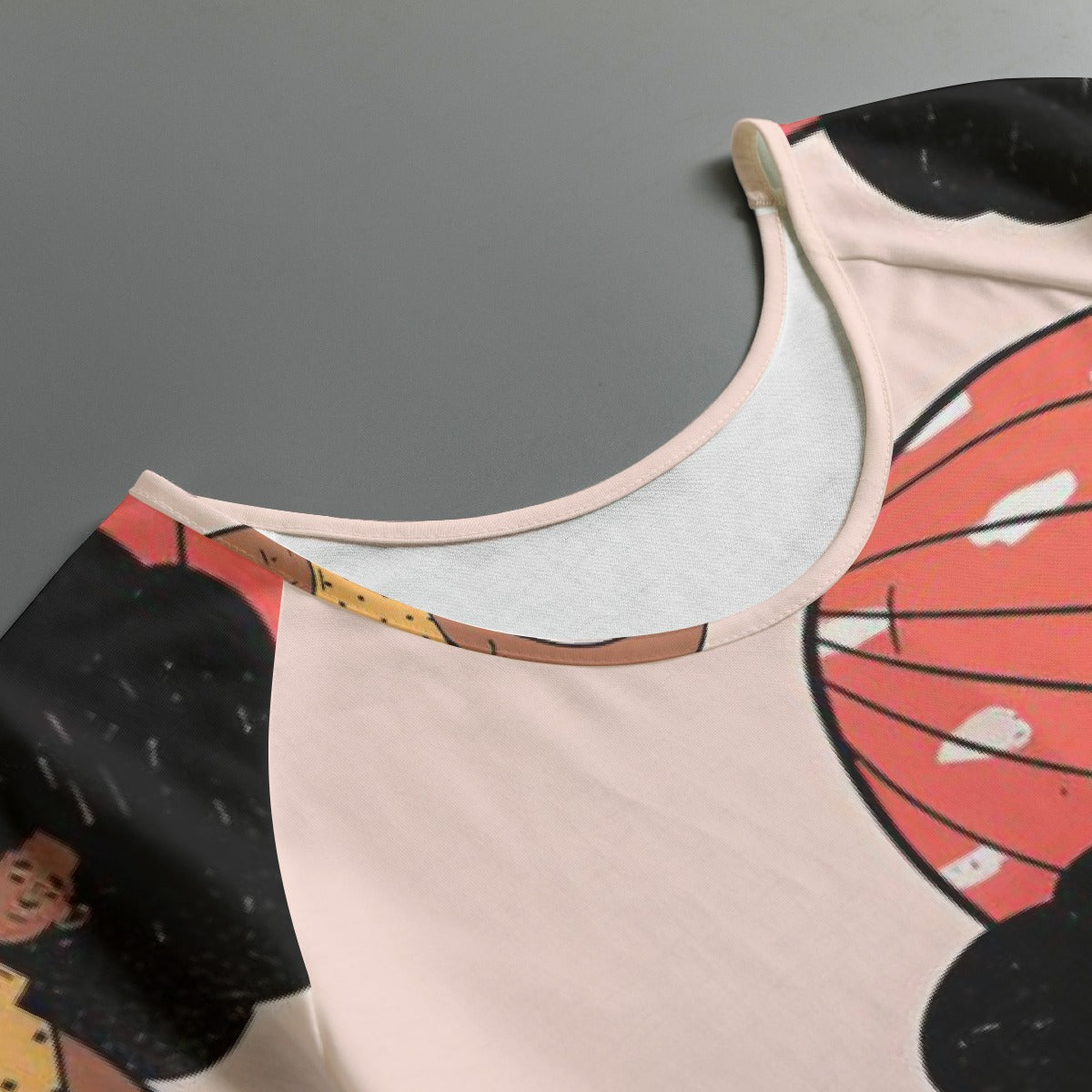 All-Over Print Women's Round Neck T-shirt With Raglan Sleeve
