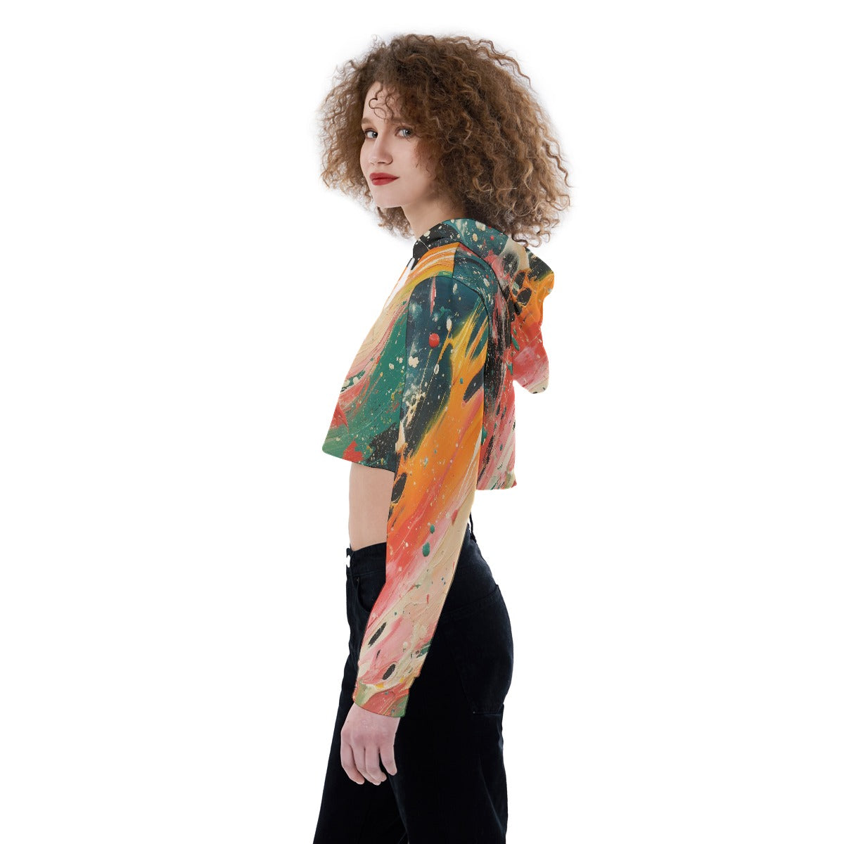 All-Over Print Women's Crop Top Hoodie