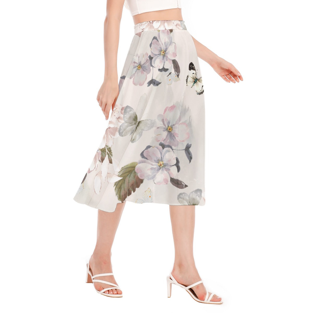 All-Over Print Women's Long Section Chiffon Skirt
