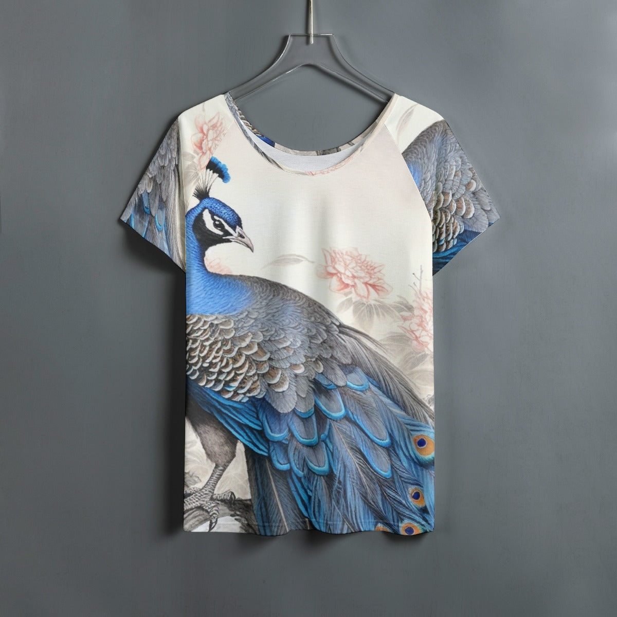 All-Over Print Women's Round Neck T-shirt With Raglan Sleeve