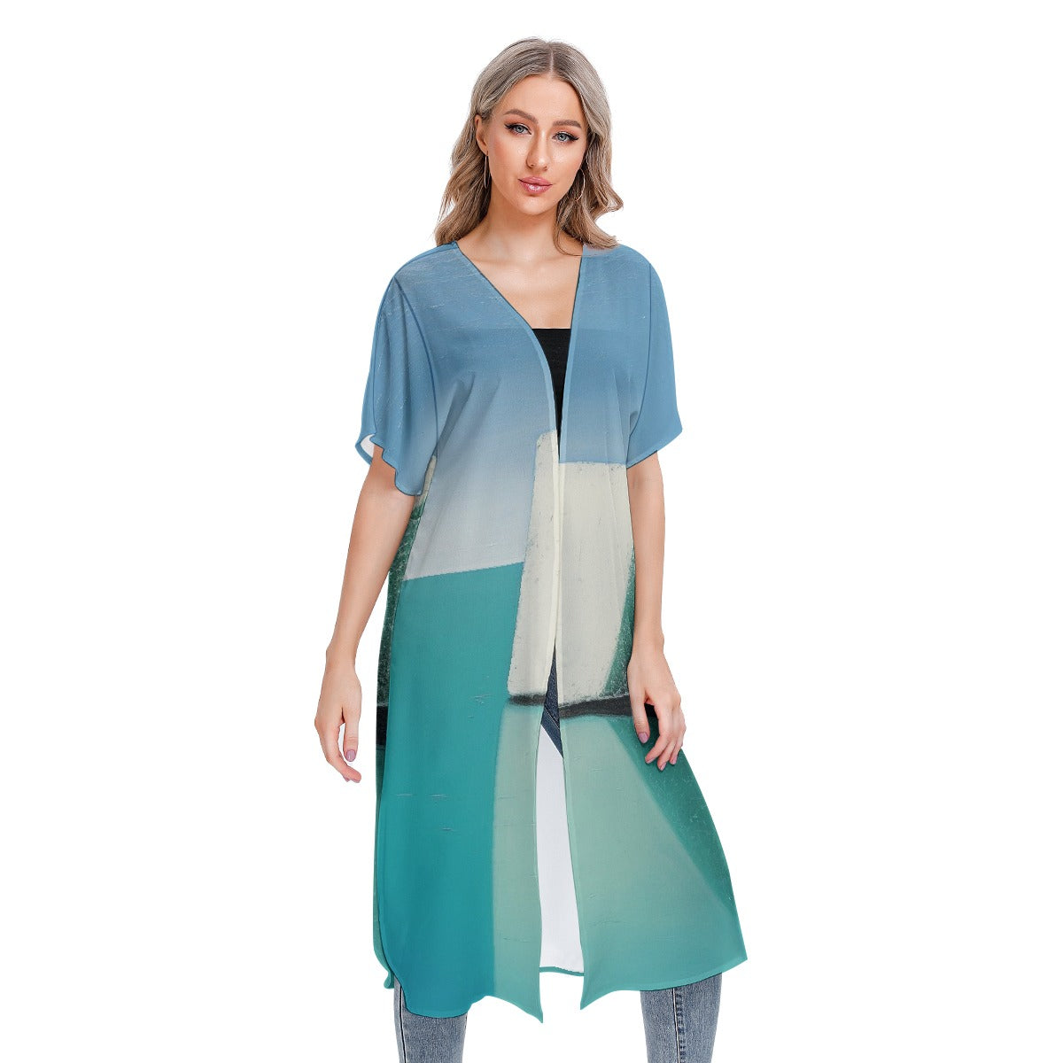 All-Over Print Women's Short Sleeve Cardigan