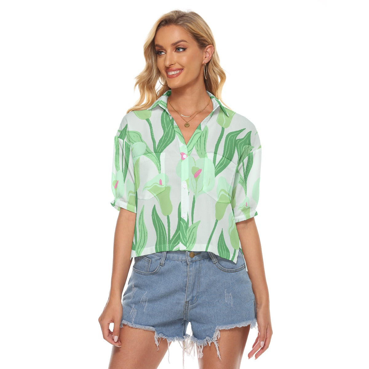 All-Over Print Women's V-neck Shirts