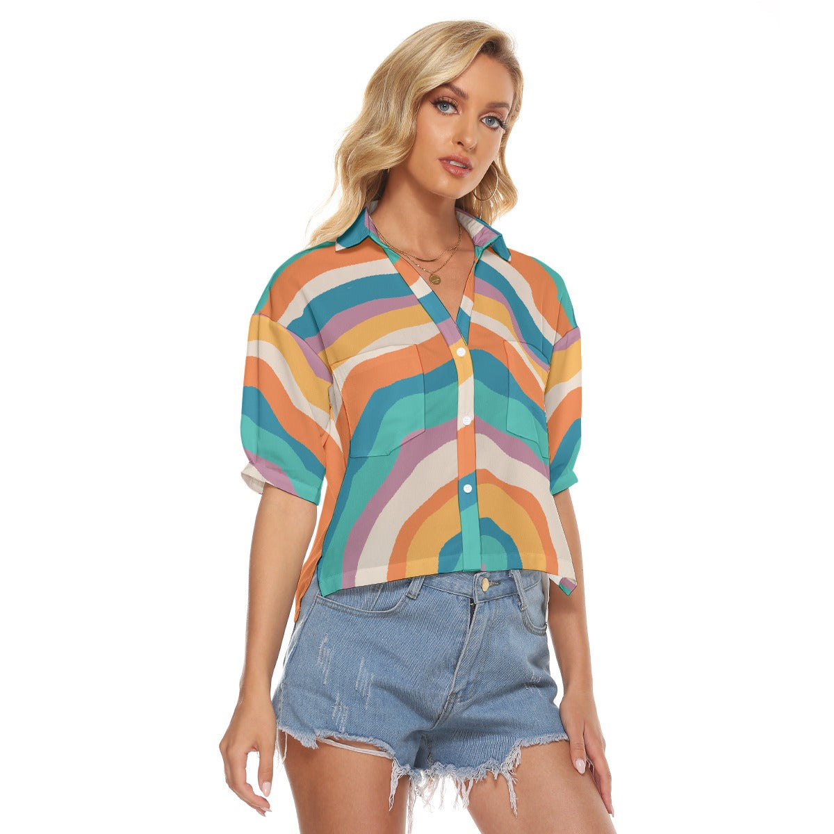 All-Over Print Women's V-neck Shirts