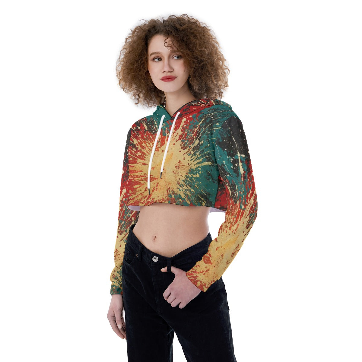 All-Over Print Women's Crop Top Hoodie