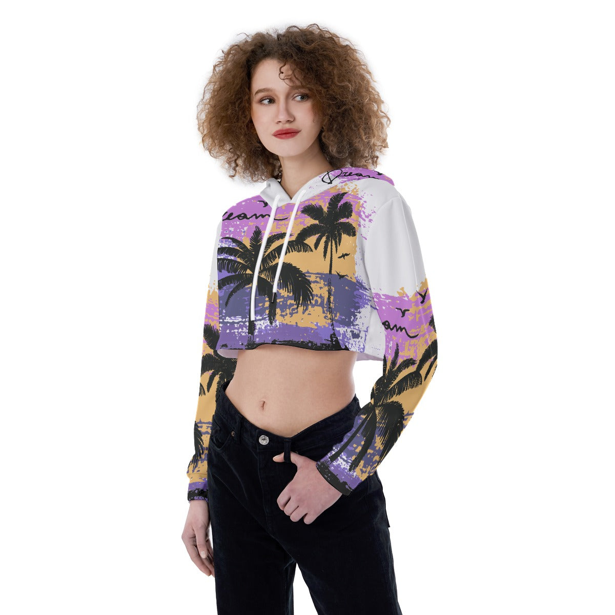 All-Over Print Women's Crop Top Hoodie