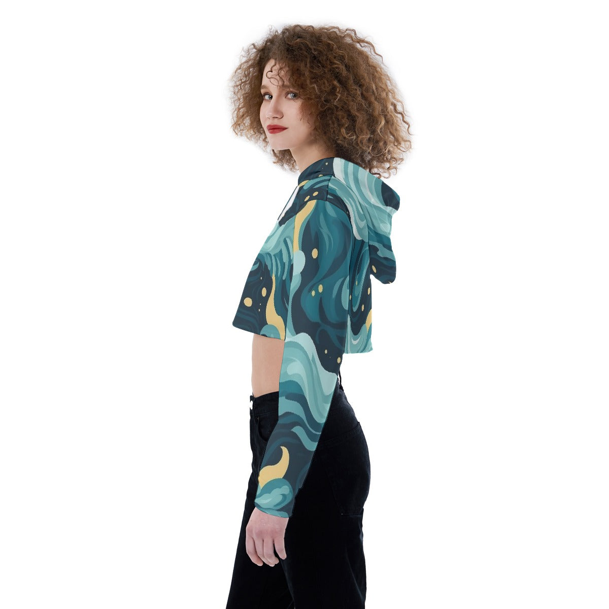 All-Over Print Women's Crop Top Hoodie