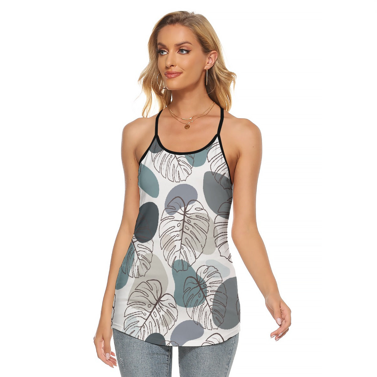 All-Over Print Women's Criss-Cross Open Back Tank Top