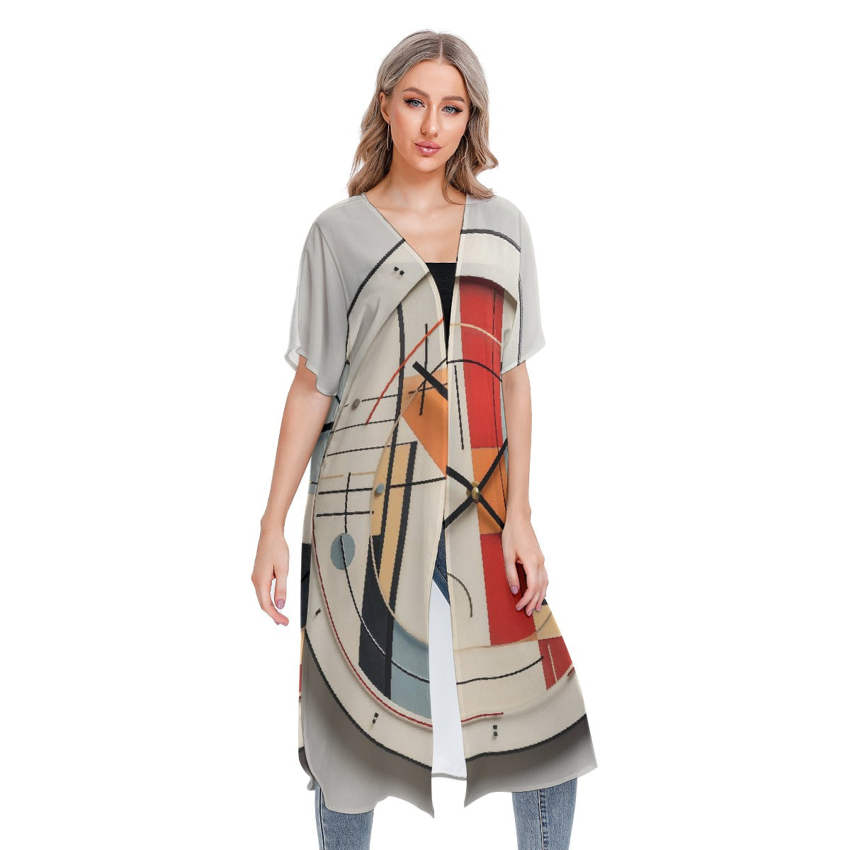 All-Over Print Women's Short Sleeve Cardigan