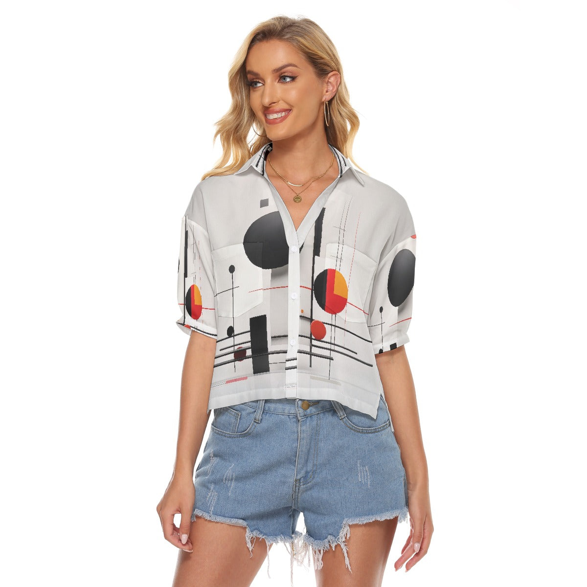 All-Over Print Women's V-neck Shirts