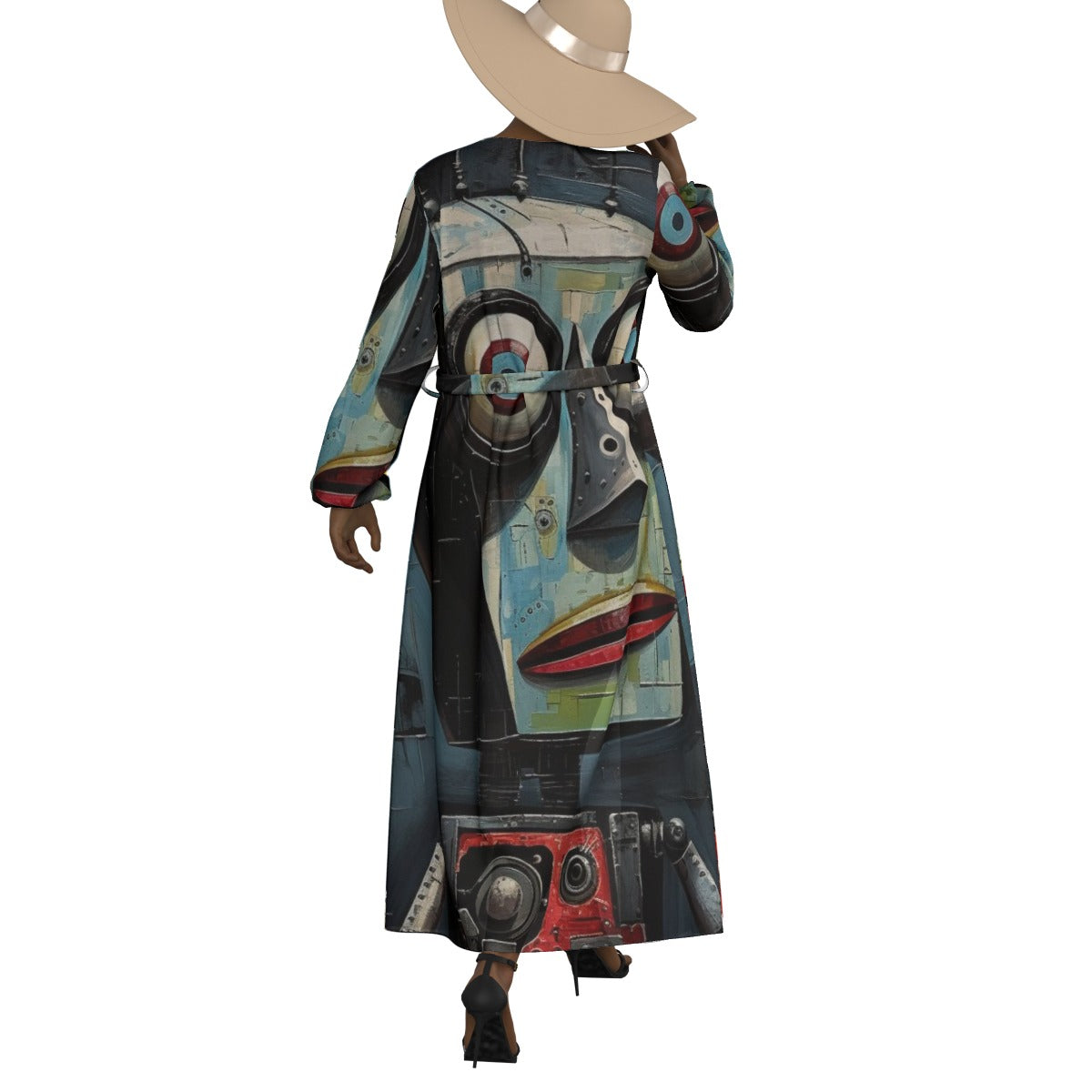 All-Over Print Women's Lace-up Chiffon Robe