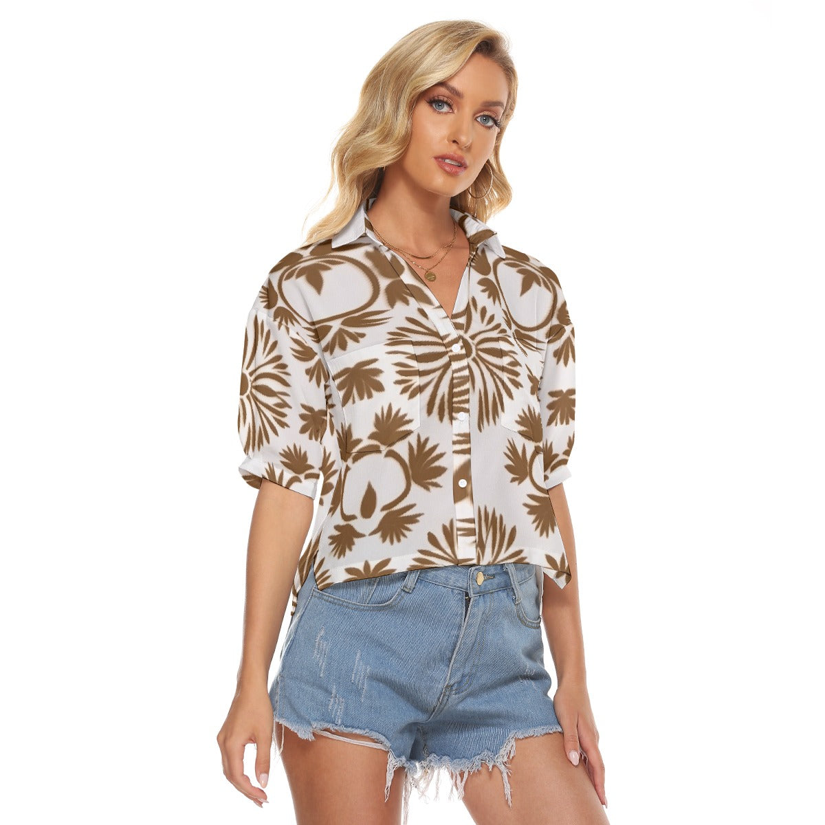 All-Over Print Women's V-neck Shirts