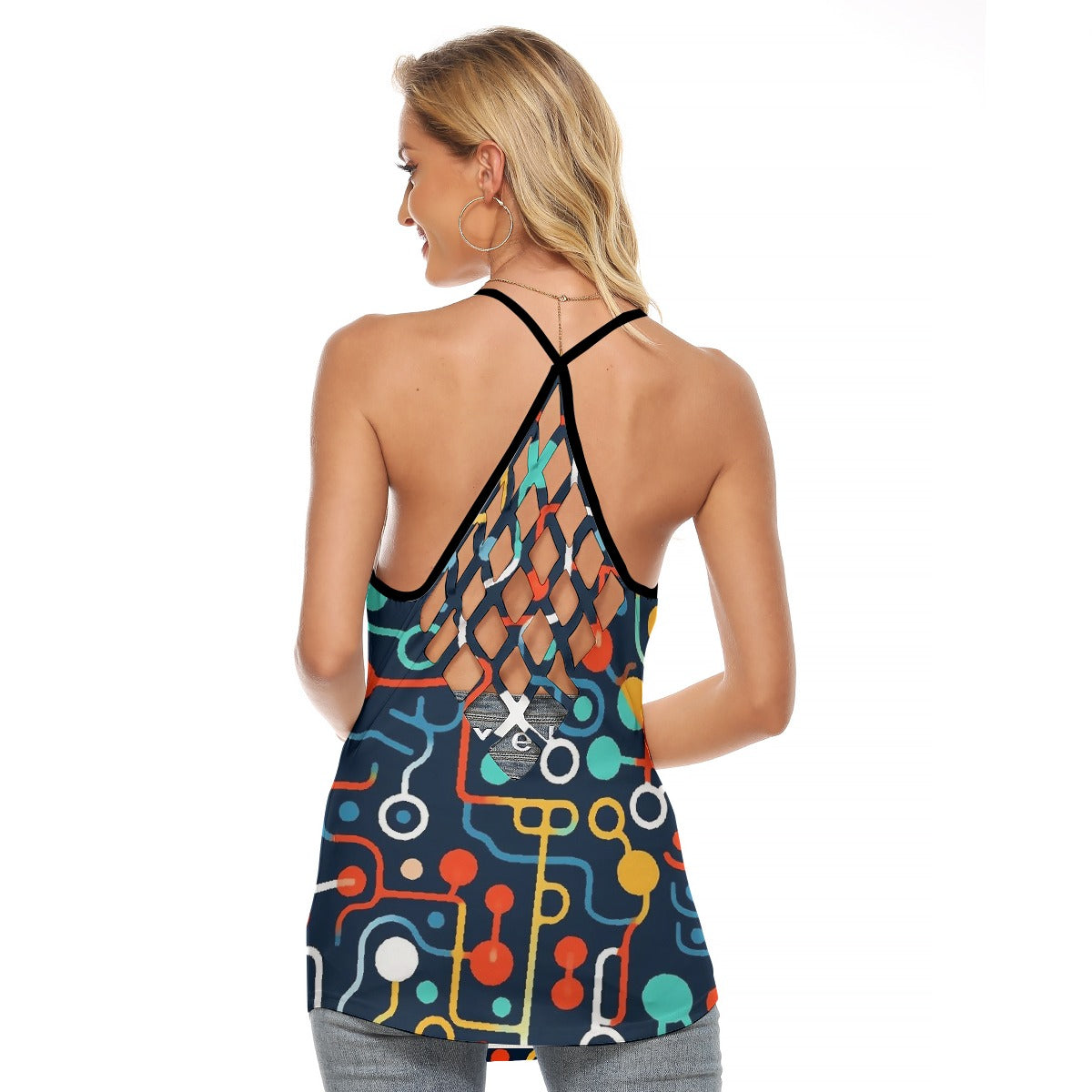 All-Over Print Women's Criss-Cross Open Back Tank Top