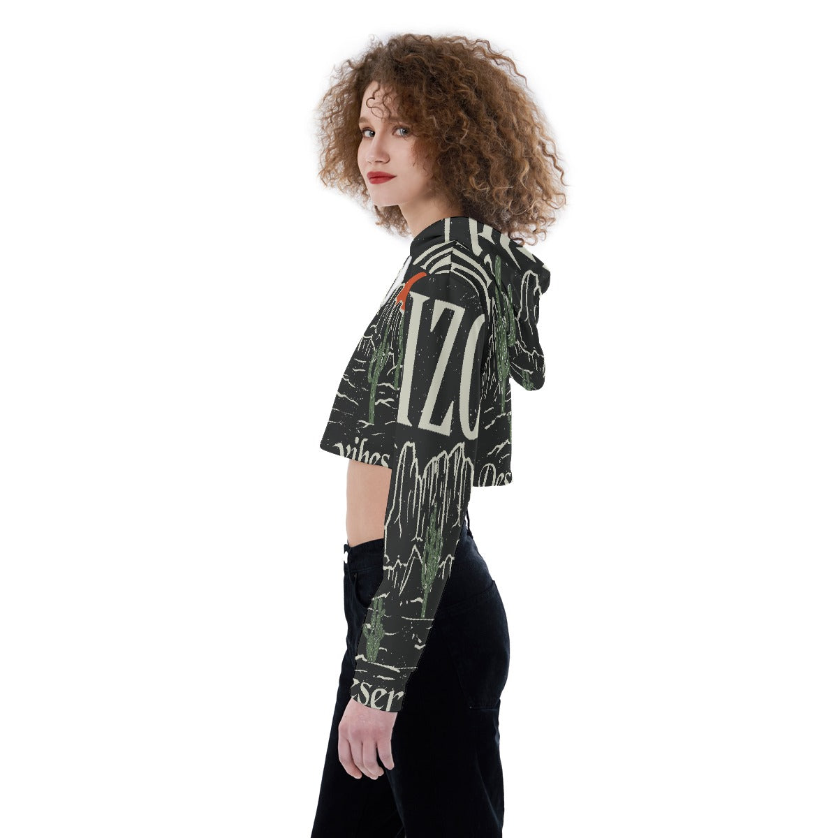 All-Over Print Women's Crop Top Hoodie