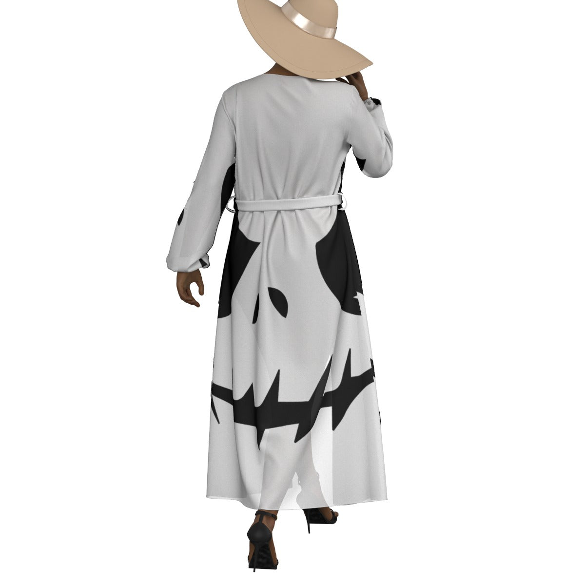 All-Over Print Women's Lace-up Chiffon Robe