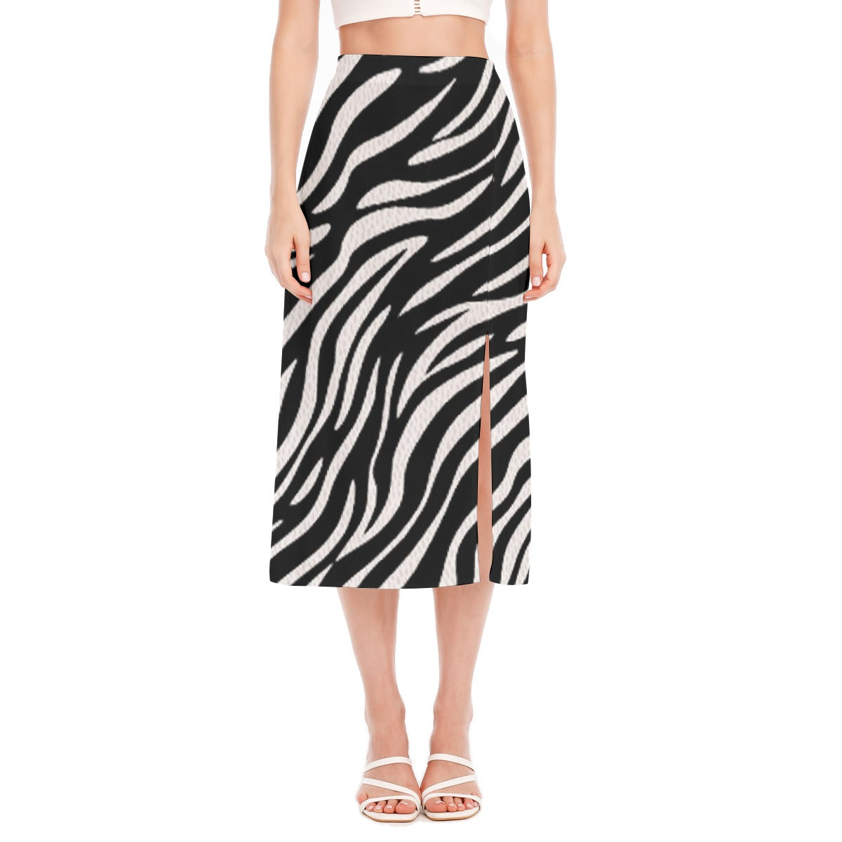 All-Over Print Women's High Slit Long Skirt