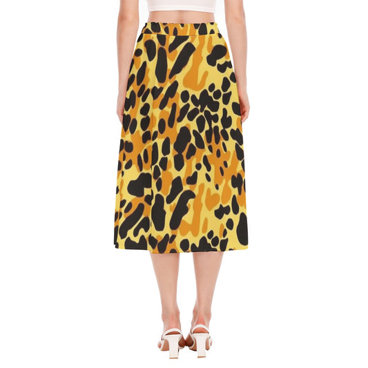 All-Over Print Women's Long Section Chiffon Skirt