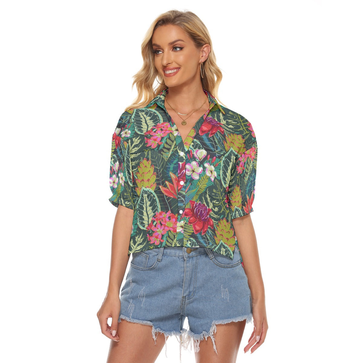 All-Over Print Women's V-neck Shirts
